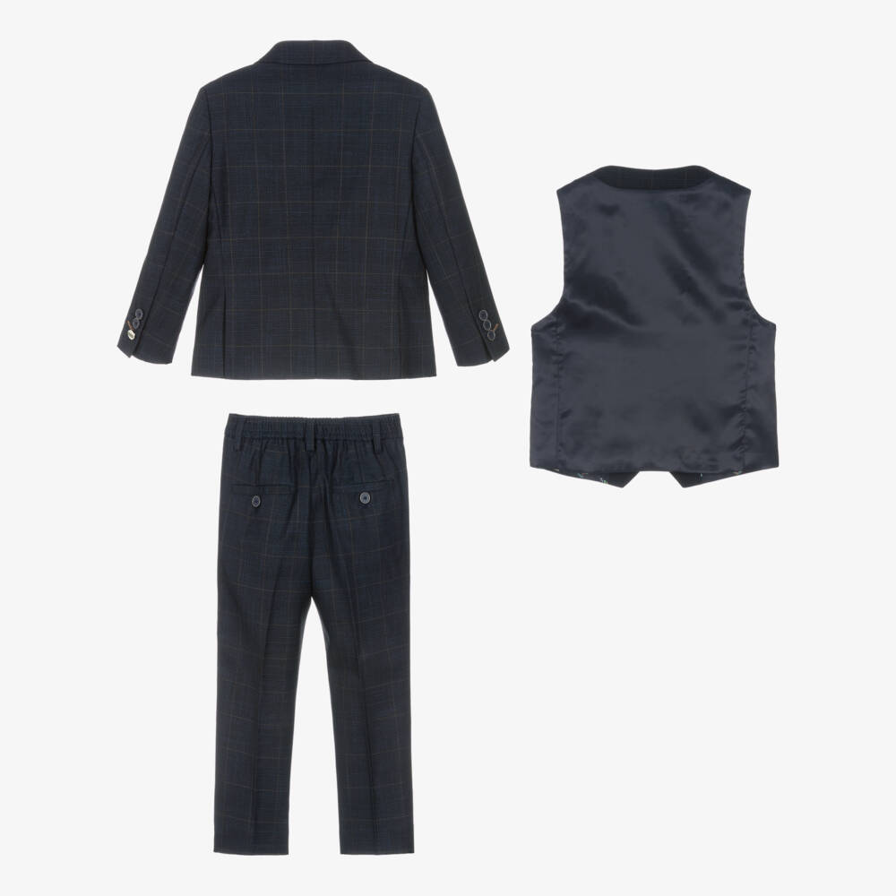 House of Cavani-Костюм Торино синий в клетку для мальчиков | Childrensalon