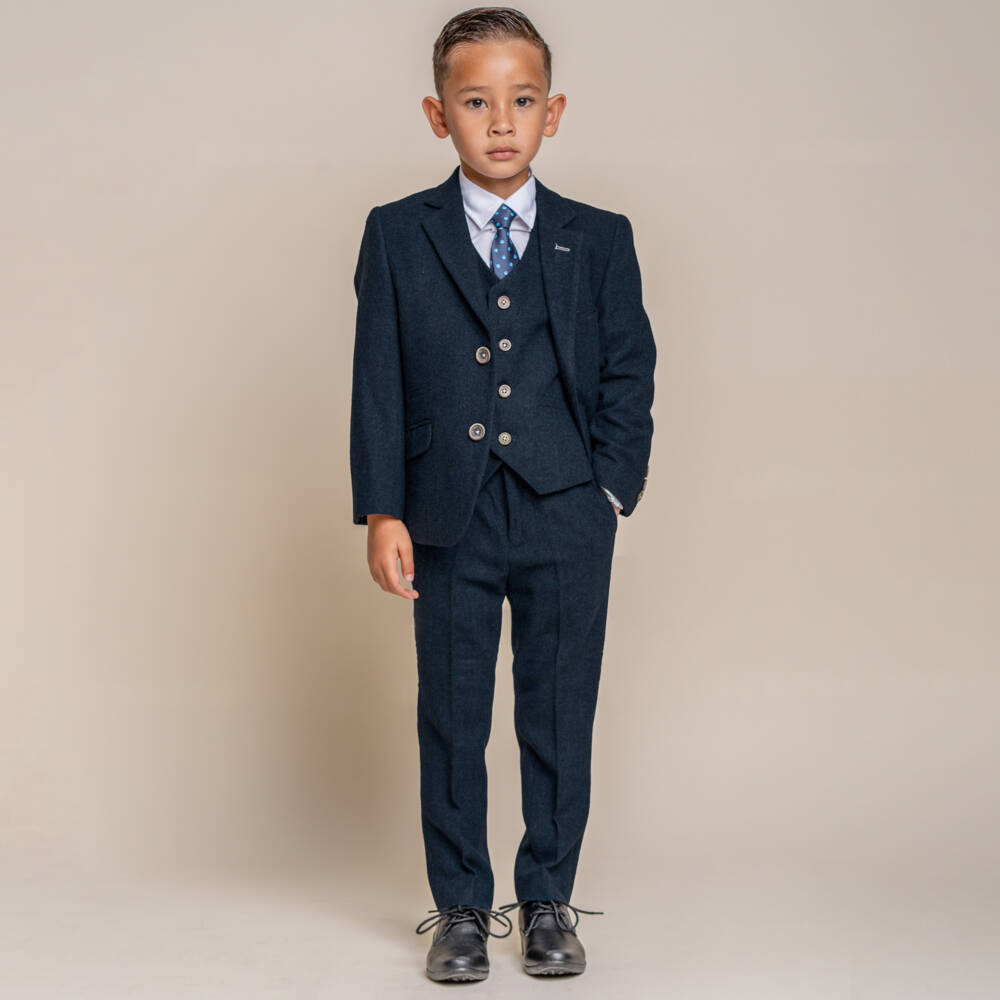 House of Cavani-Boys Dark Blue Orson Suit | Childrensalon
