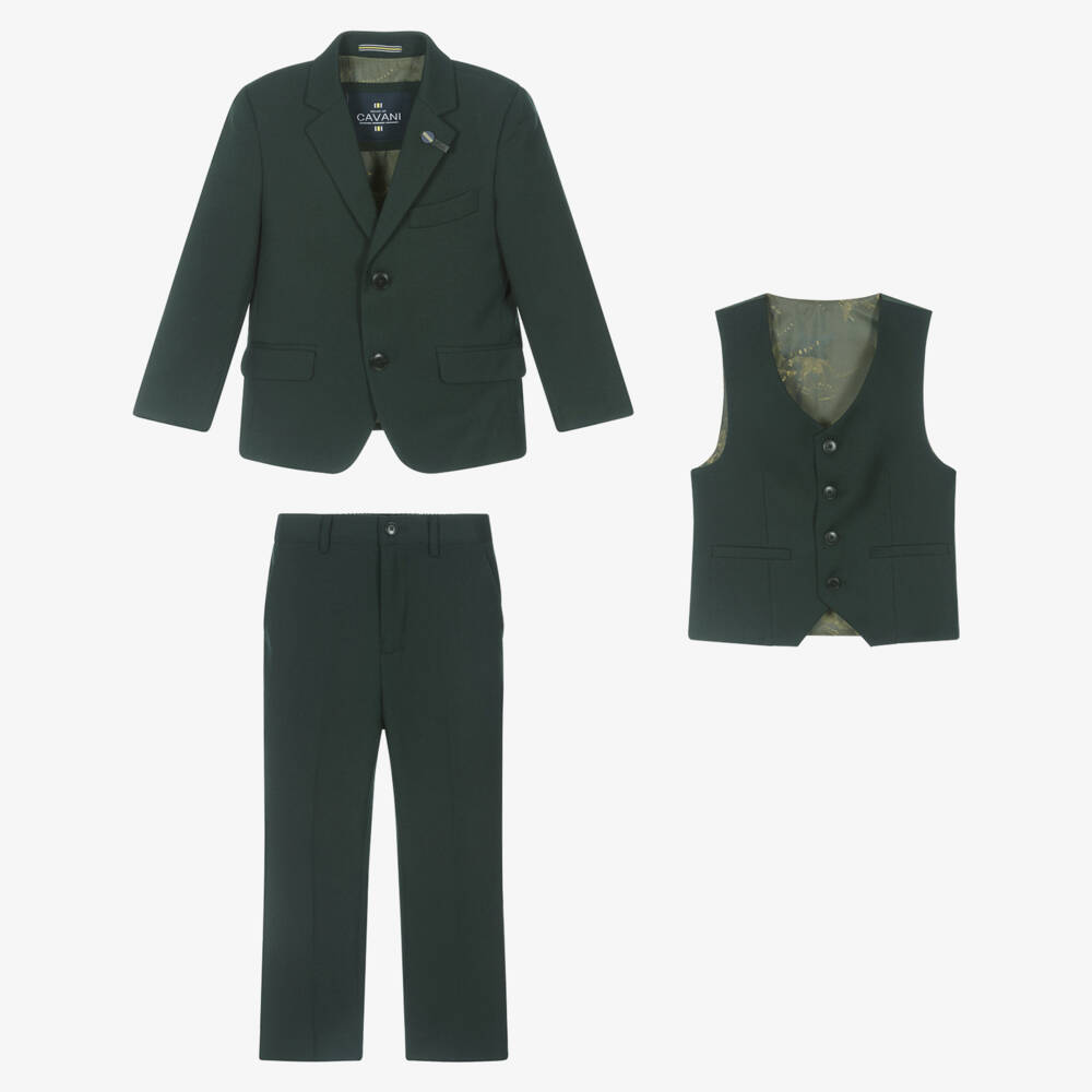 House of Cavani-Boys Forest Green 3 Piece Suit | Childrensalon