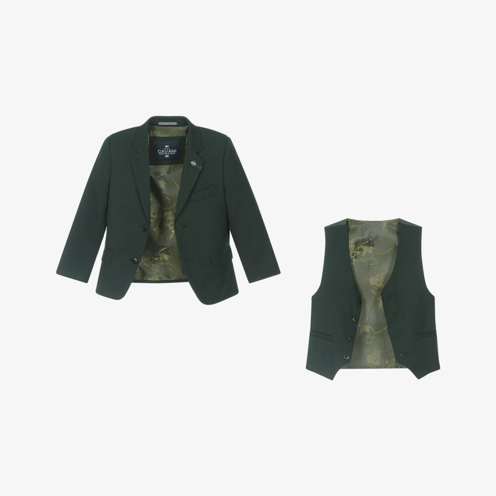 House of Cavani-Boys Forest Green 3 Piece Suit | Childrensalon