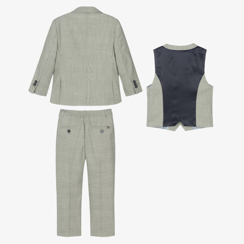 House of Cavani-Boys Green Check Camden Suit | Childrensalon