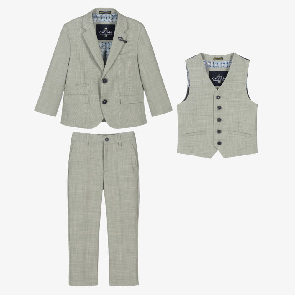 House of Cavani-Boys Green Check Camden Suit | Childrensalon