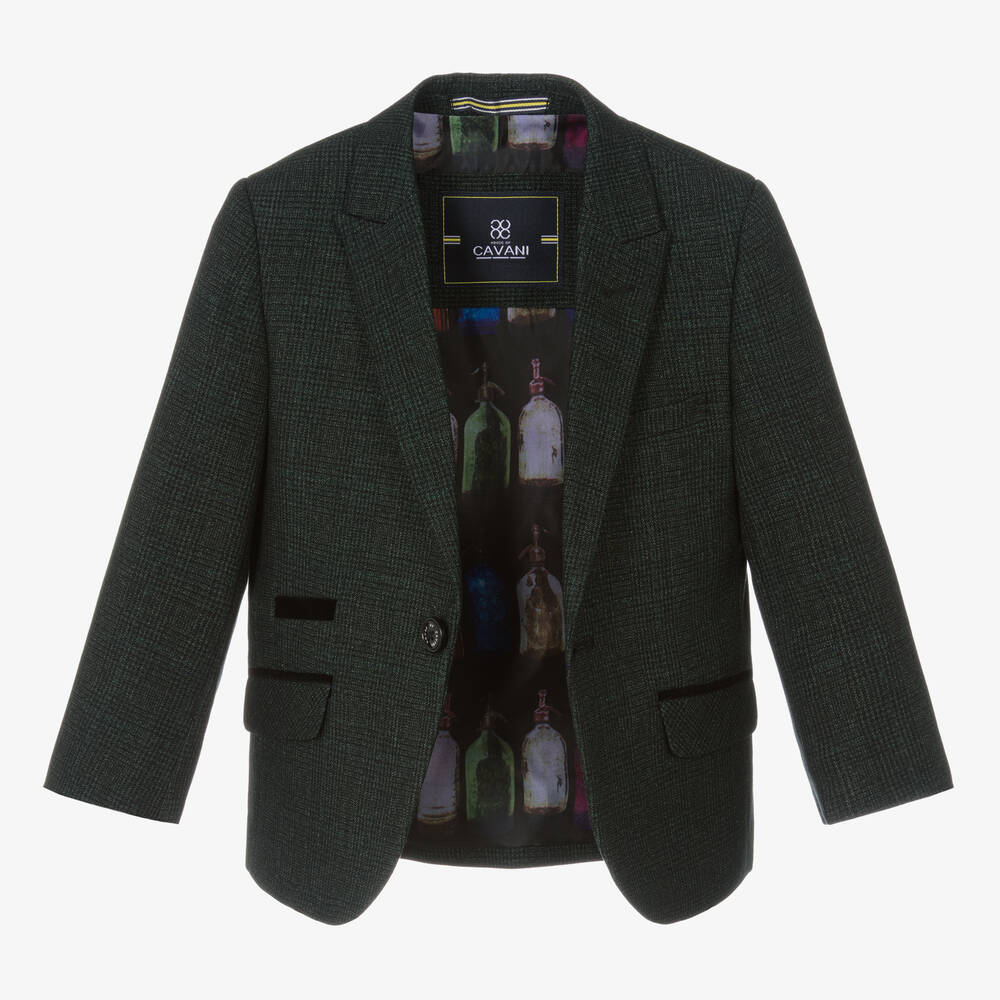 House of Cavani-Boys Green Check Caridi Suit | Childrensalon
