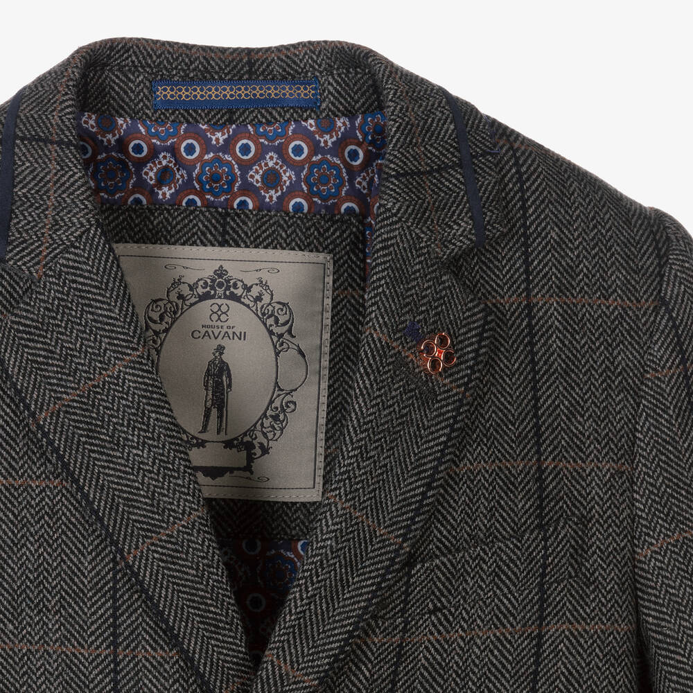 House of Cavani-Boys Grey Tweed Albert Suit | Childrensalon