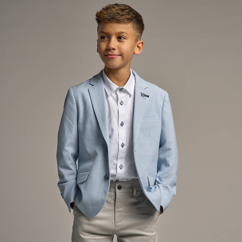 House of Cavani-Boys Light Blue Siren Blazer | Childrensalon