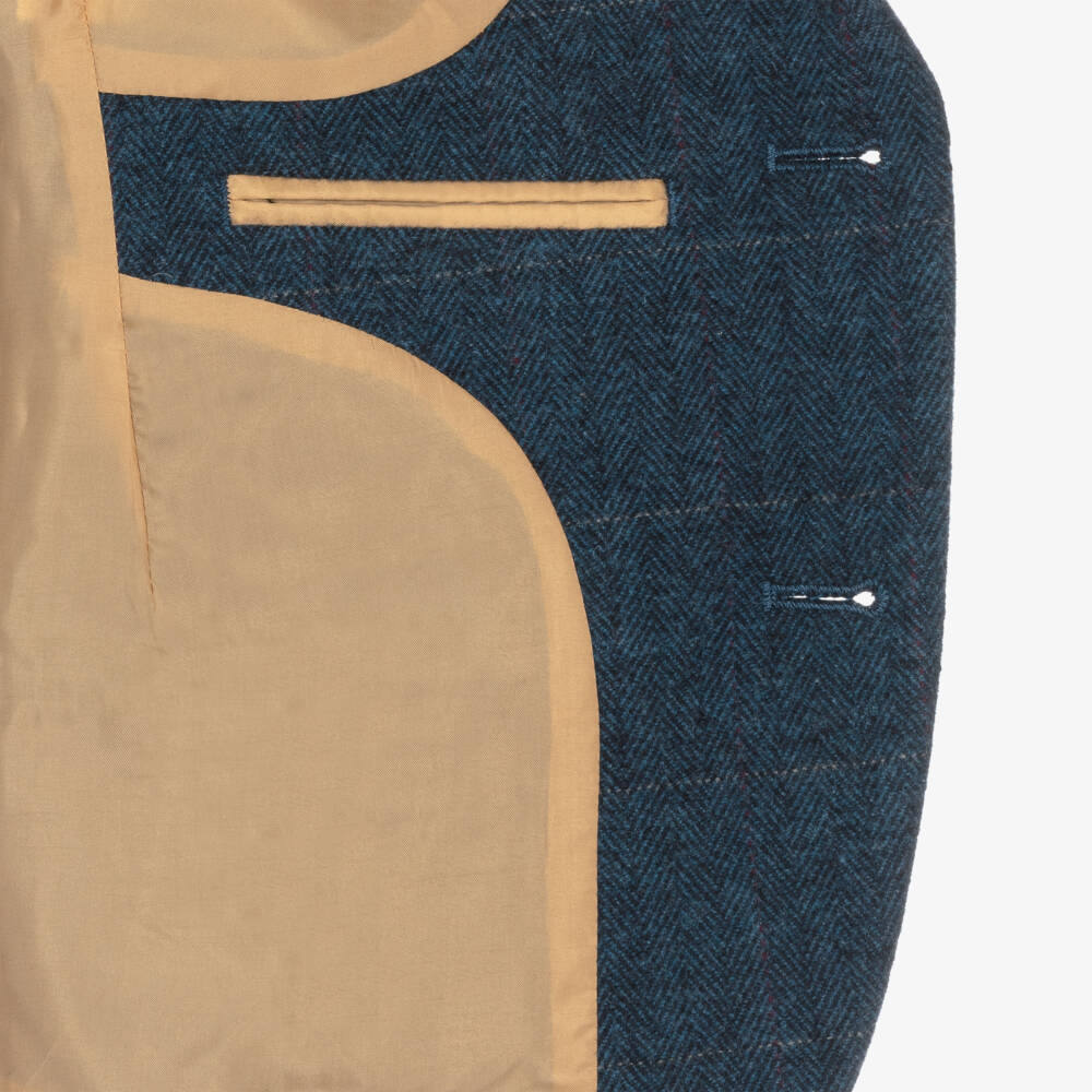 House of Cavani-Boys Navy Blue Tweed Carnegi Suit | Childrensalon