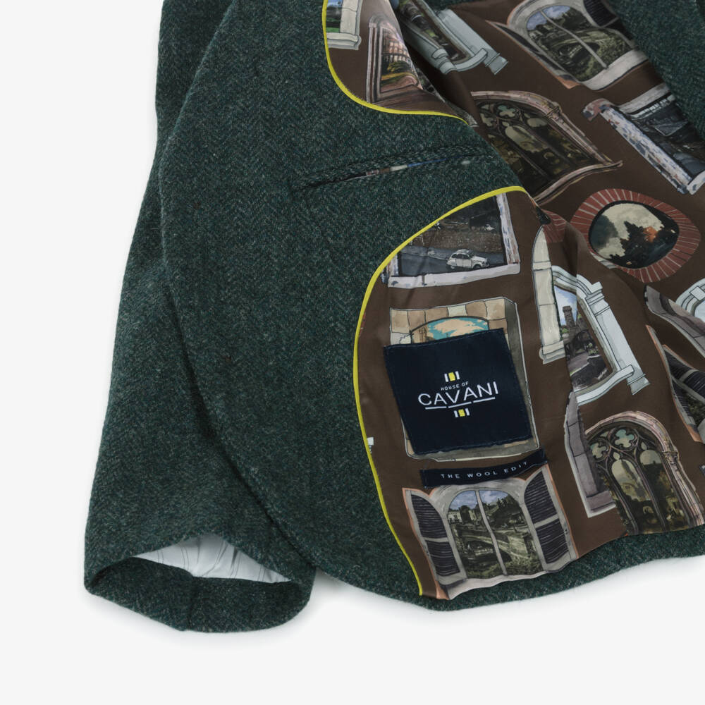 House of Cavani-Boys Olive Green Herringbone Tweed 3 Piece Suit | Childrensalon