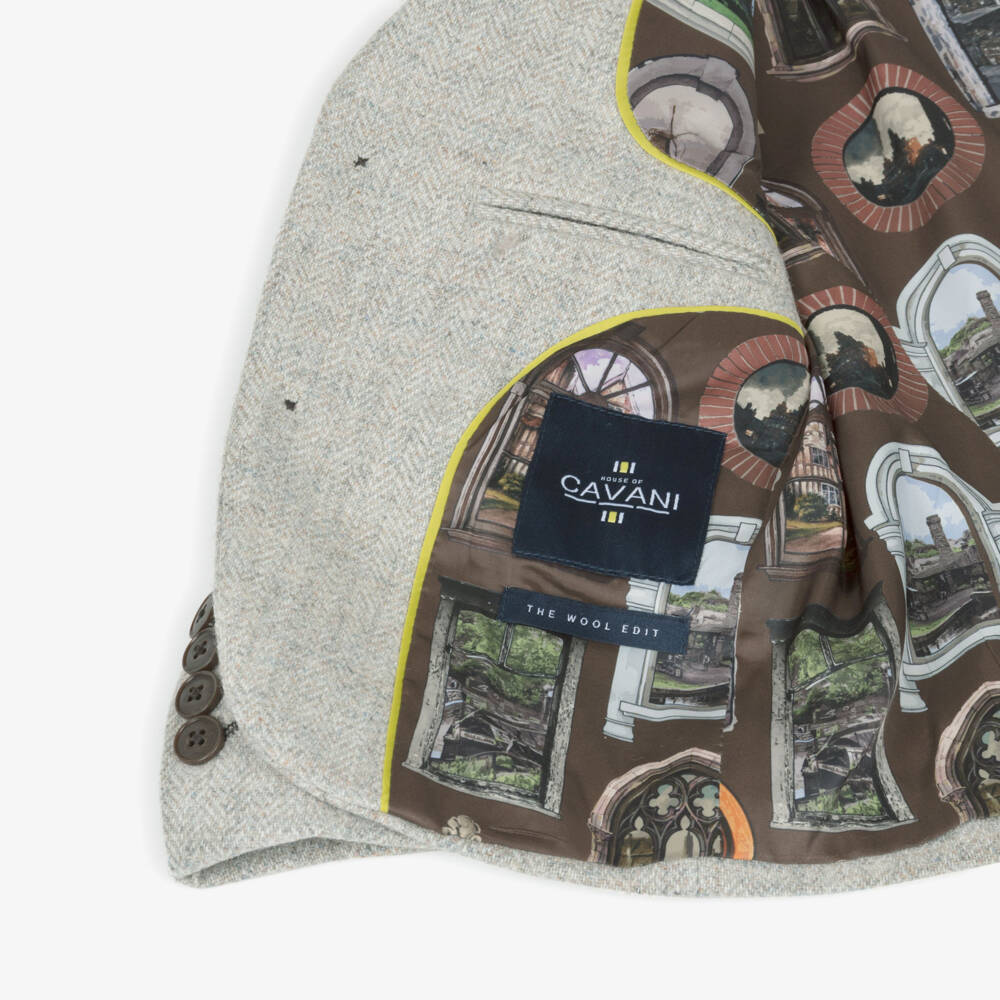 House of Cavani-Boys Pearl Grey Herringbone Tweed 3 Piece Suit | Childrensalon