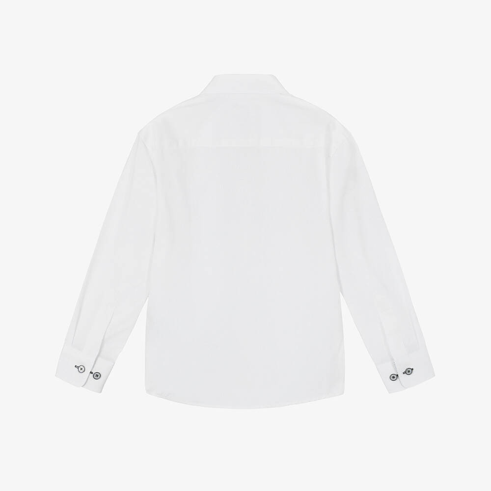 House of Cavani-Boys Personalised White Cotton Shirt | Childrensalon