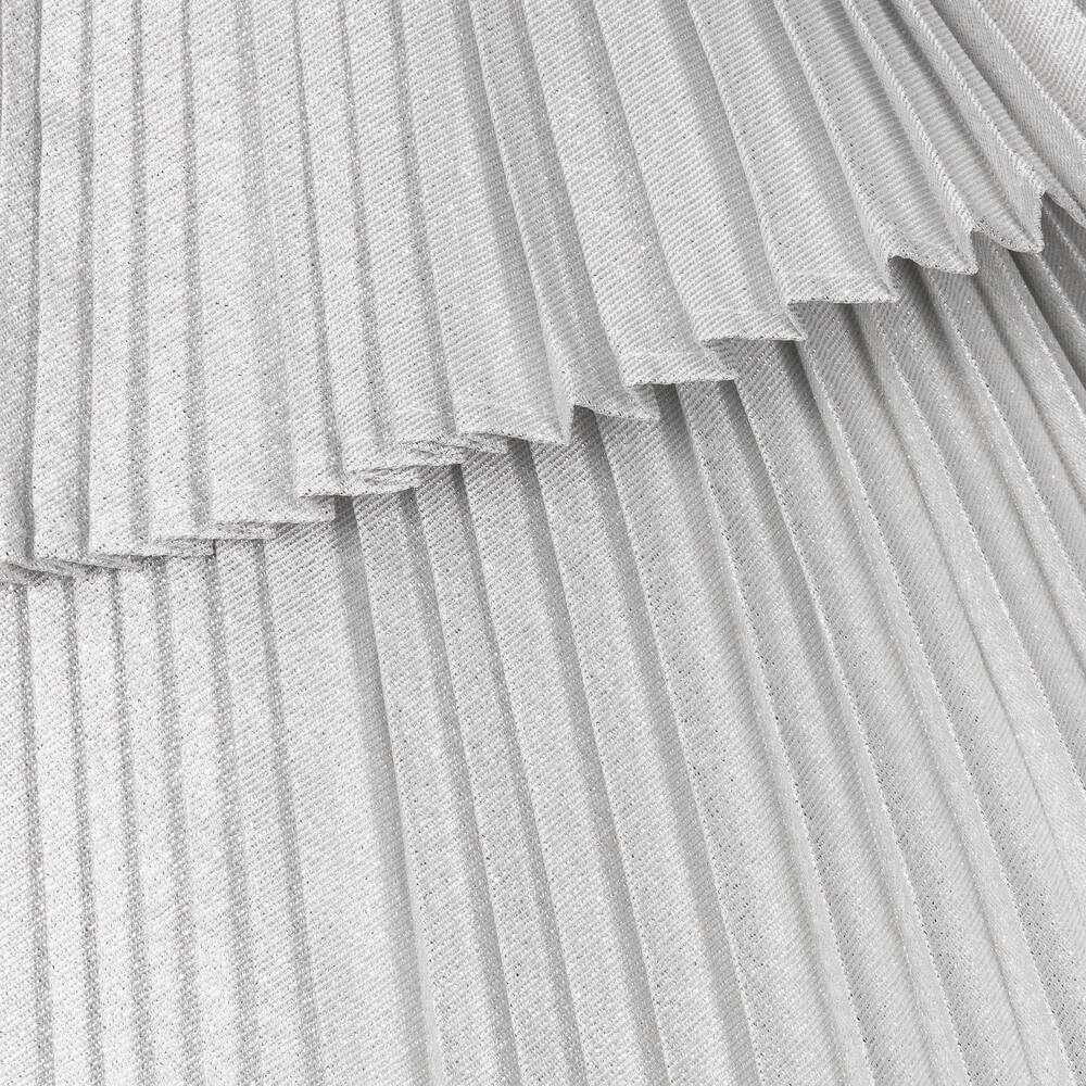 Hucklebones London-Baby Girls Glittery Silver Pleated Dress | Childrensalon