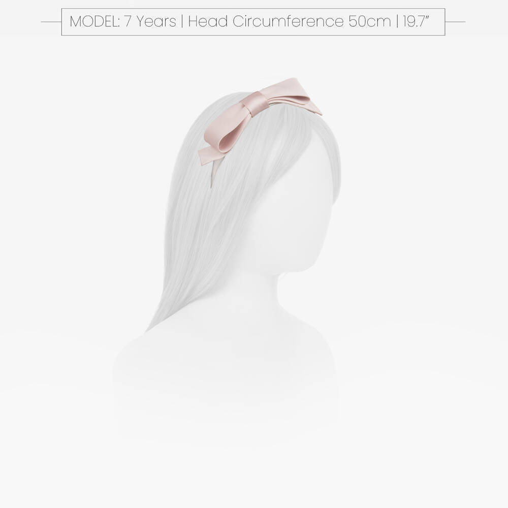 Hucklebones London-Girls Pink Bow Satin Hairband | Childrensalon