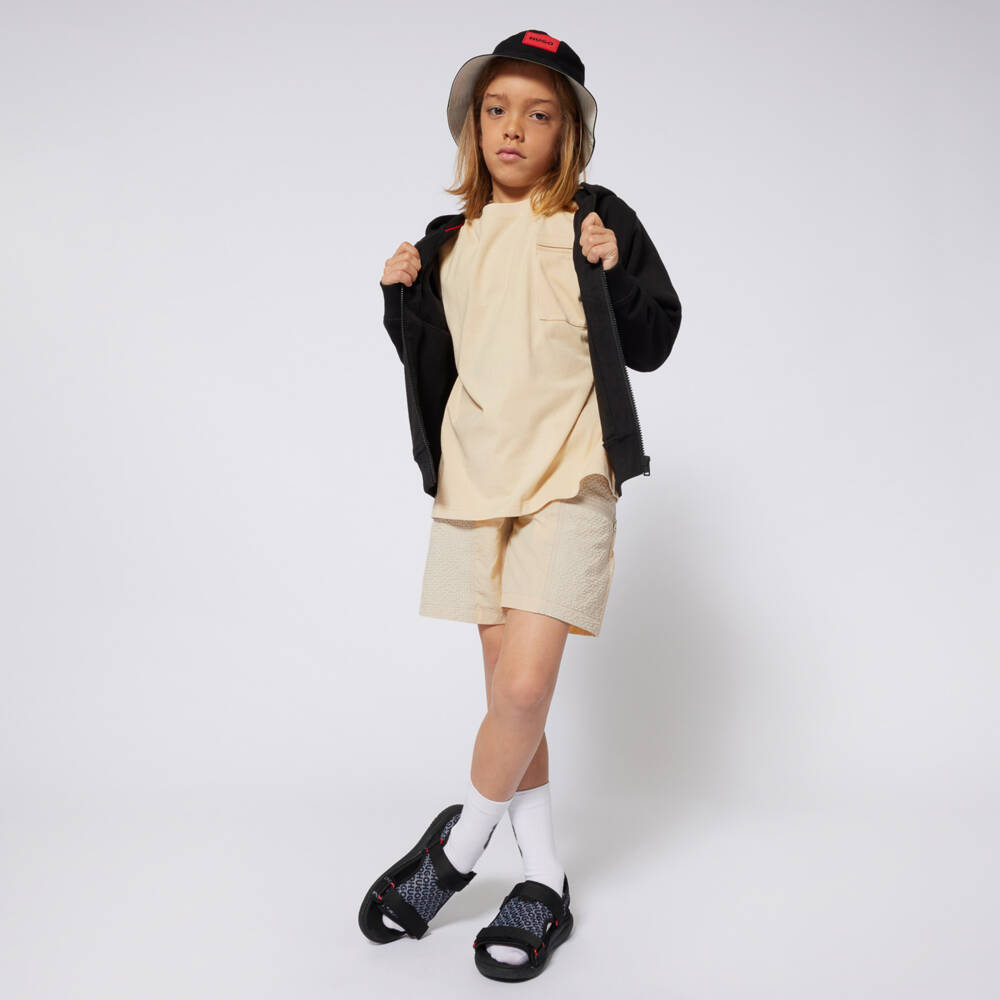 HUGO-Boys Beige Shorts | Childrensalon