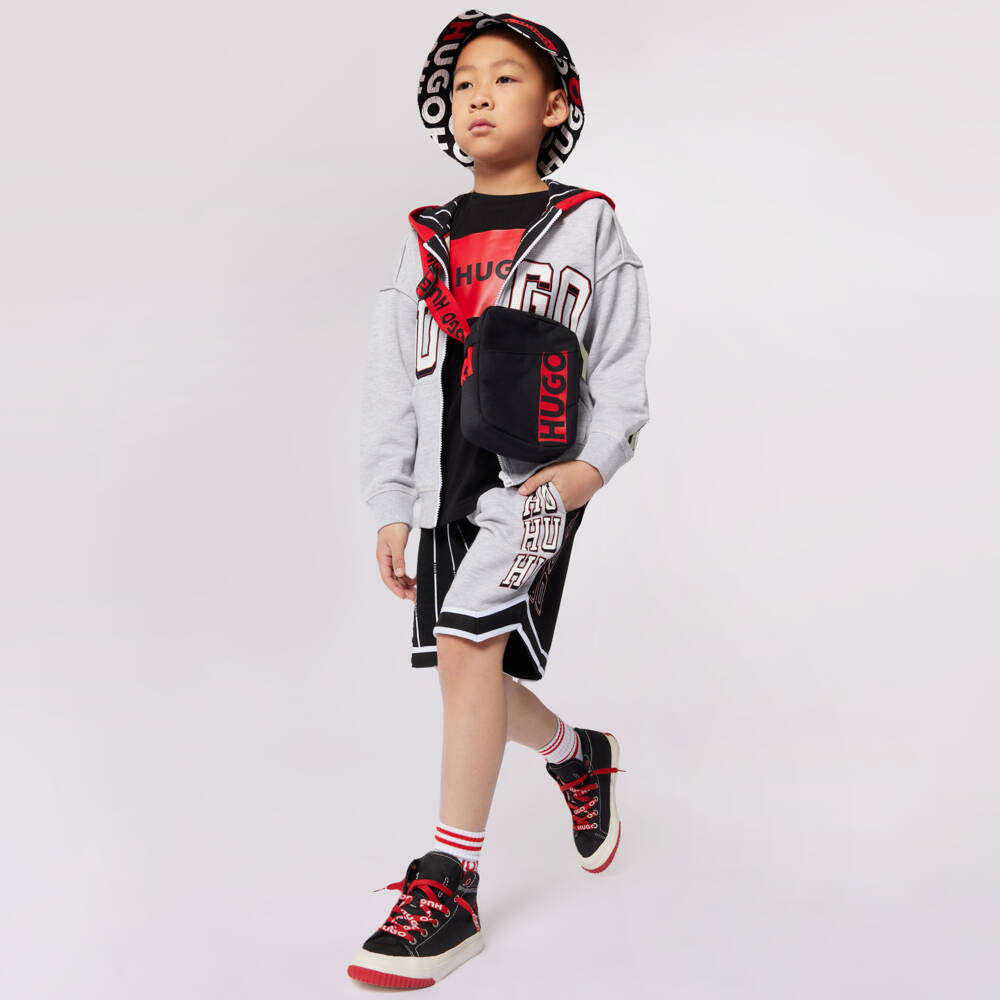 HUGO-تيشيرت قطن عضوي لون أسود للأولاد | Childrensalon