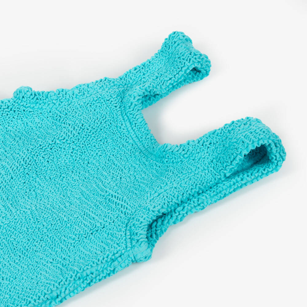 Hunza G-Blue turquoise classic baby swimsuit | Childrensalon