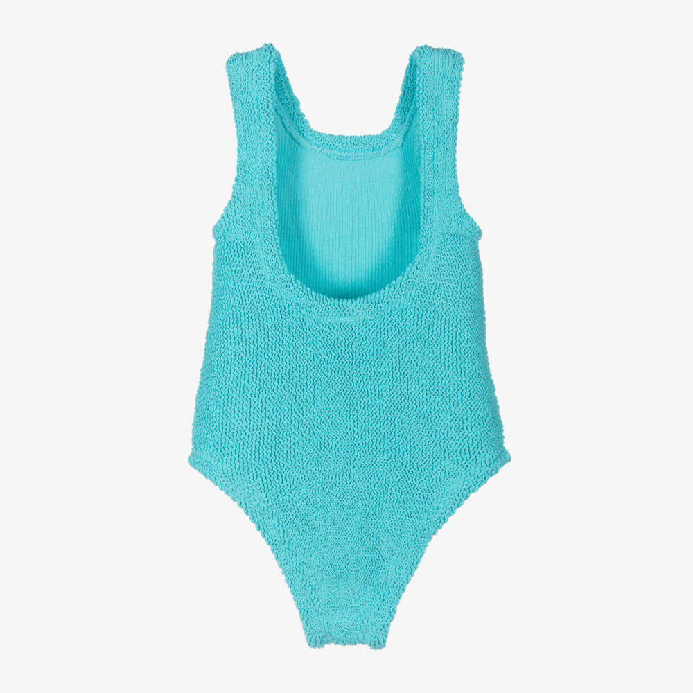 Hunza G-Blue turquoise classic baby swimsuit | Childrensalon