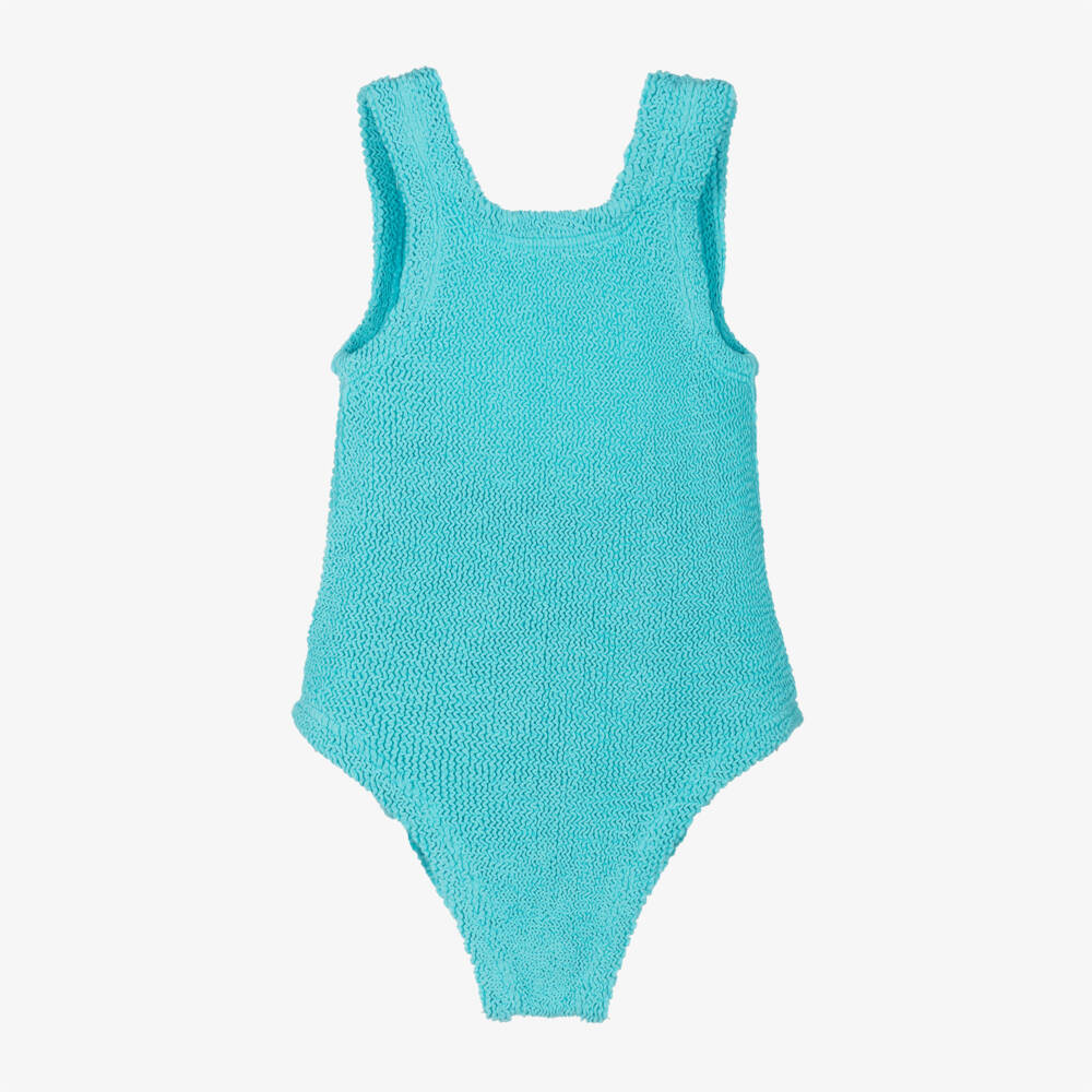 Hunza G-Blue turquoise classic baby swimsuit | Childrensalon