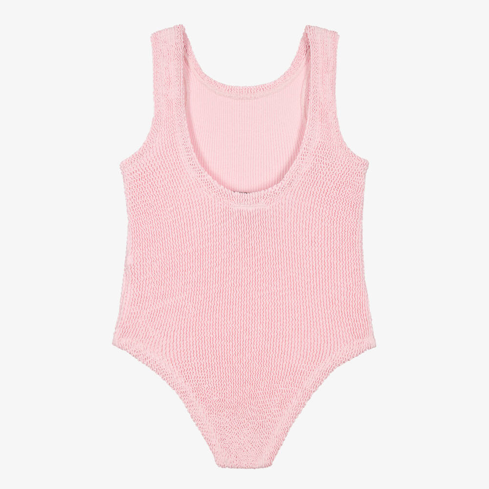 Hunza G-Girls Ballet Pink Classic Crinkle Swimsuit | Childrensalon