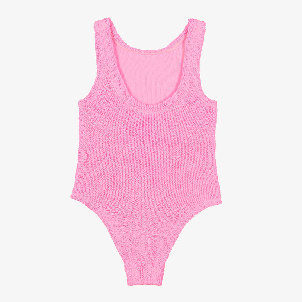 Hunza G-Купальник розовый из кринкл для девочек | Childrensalon