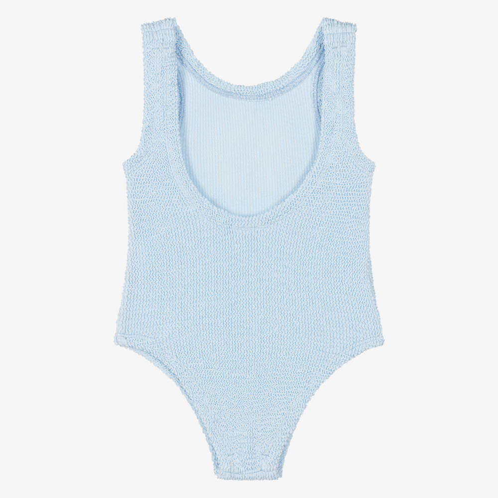 Hunza G-Girls Pale Blue Crinkly Swimsuit | Childrensalon