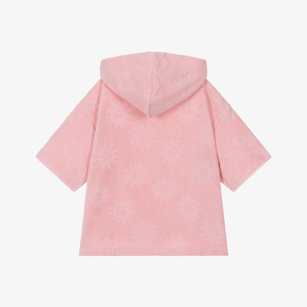 Hunza G-Girls Pale Pink Hooded Towelling Poncho | Childrensalon