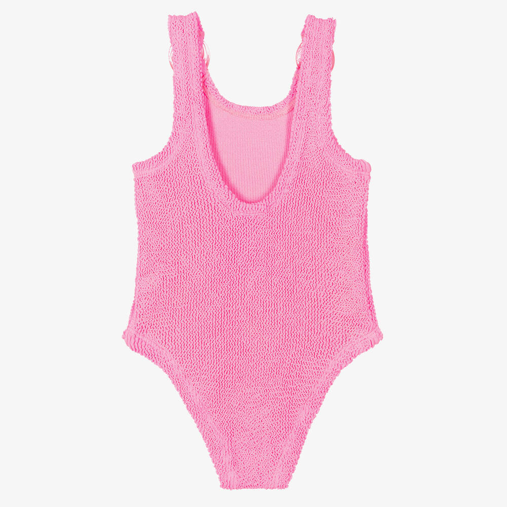 Hunza G-مايّوه كرينكل لون زهري للبنات | Childrensalon