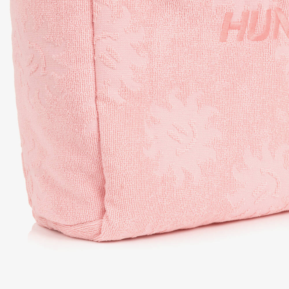 Hunza G-Girls Pink Towelling Beach Tote Bag (42cm) | Childrensalon