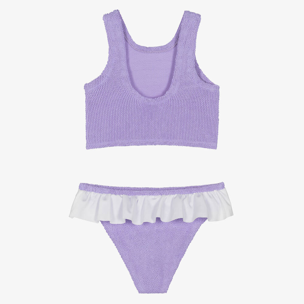 Hunza G-بيكيني بكشكش كرينكل لون بنفسجي | Childrensalon