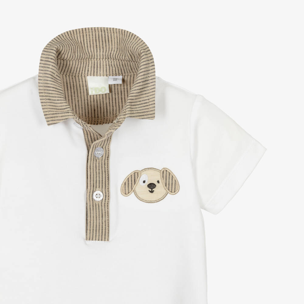 iDO-Baby Boys Beige Cotton & Linen Shorts Set | Childrensalon