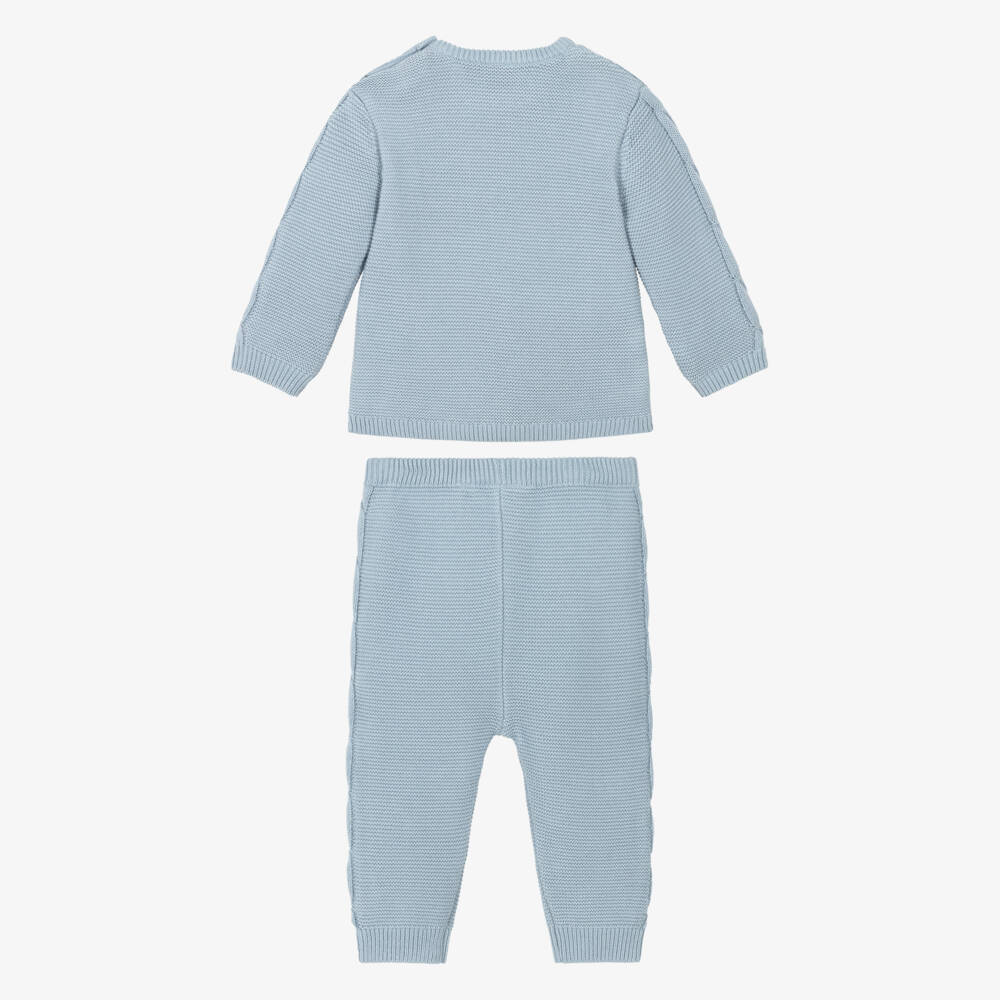 iDO Мини-Брючный комплект голубой трикотажный с мишкой для малышей | Childrensalon