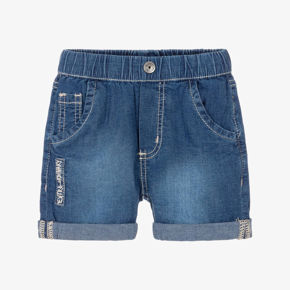 iDO-Baby Boys Blue Stretch Denim Shorts | Childrensalon