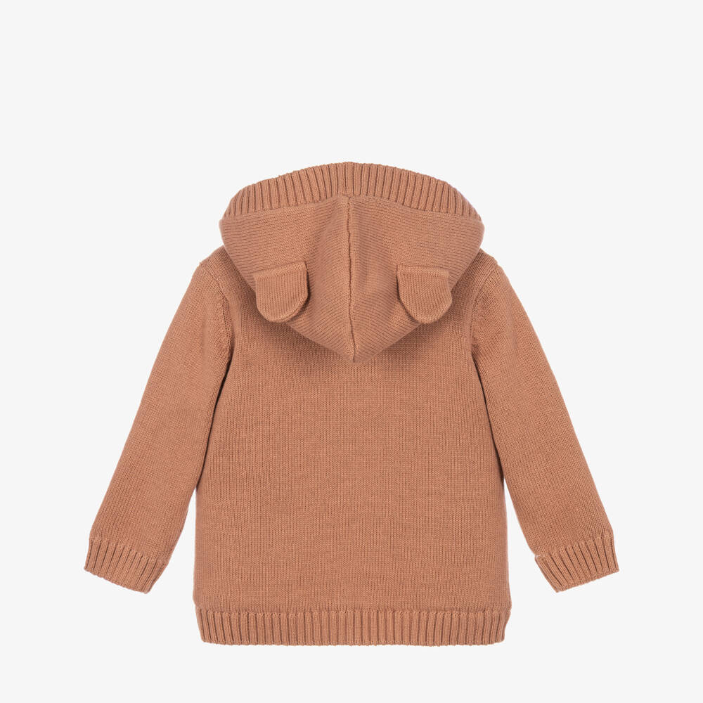 iDO-Baby Boys Brown Cotton Knit Pram Coat | Childrensalon