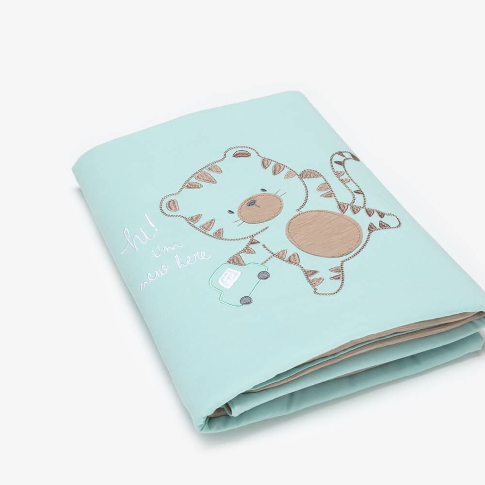 iDO Mini-بطانية قطن لون أزرق فيروزي للأولاد الرضع (100 سم) | Childrensalon