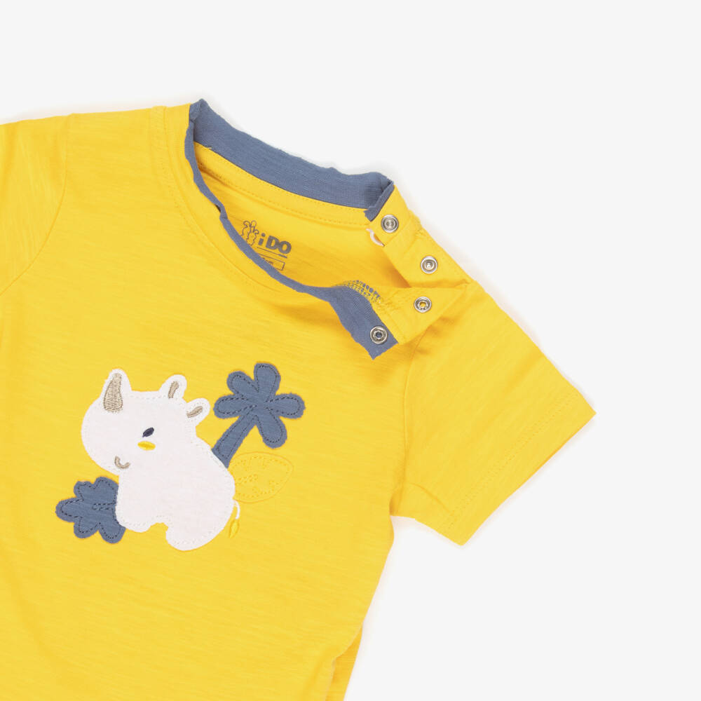 iDO Mini-Baby Boys Yellow & Blue Animal Print Shorts Set (2 Pack) | Childrensalon