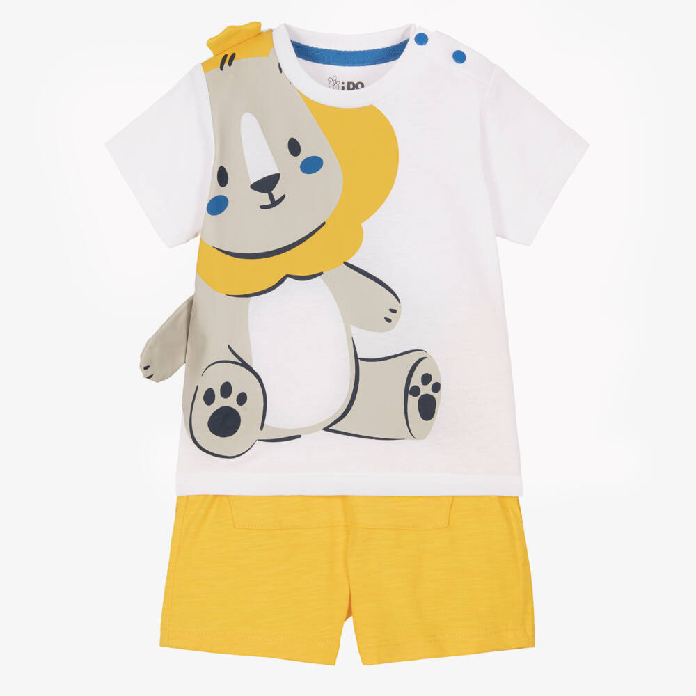 iDO-طقم شورت قطن لون أصفر للأولاد الرضع | Childrensalon