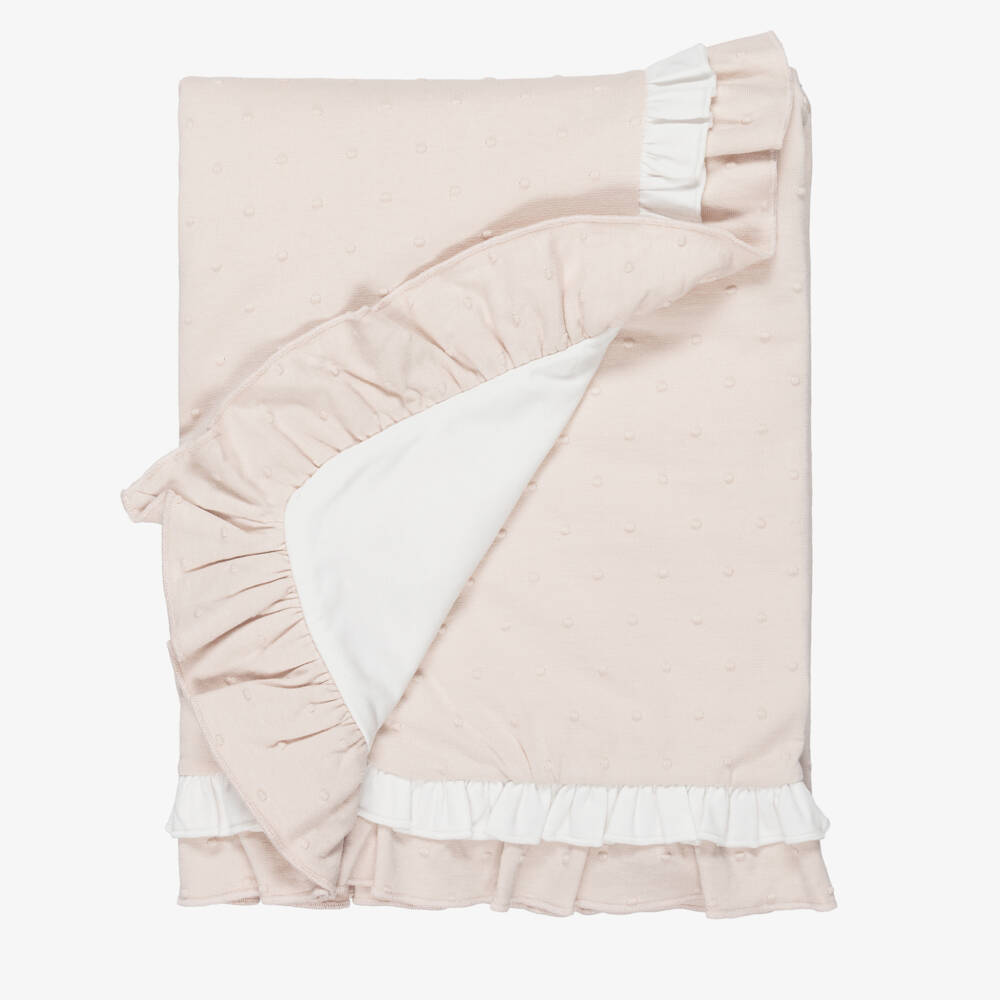 iDO-Baby Girls Beige Cotton Jersey Bunny Blanket (100cm) | Childrensalon