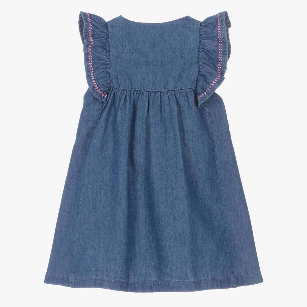 iDO-Baby Girls Blue Chambray Dress | Childrensalon