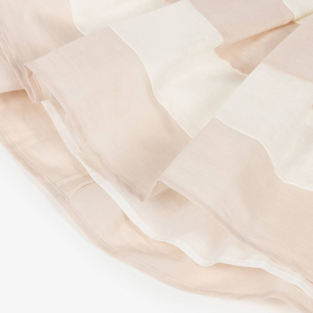 iDO Мини-Baby Girls Ivory & Beige Pleated Dress | Childrensalon