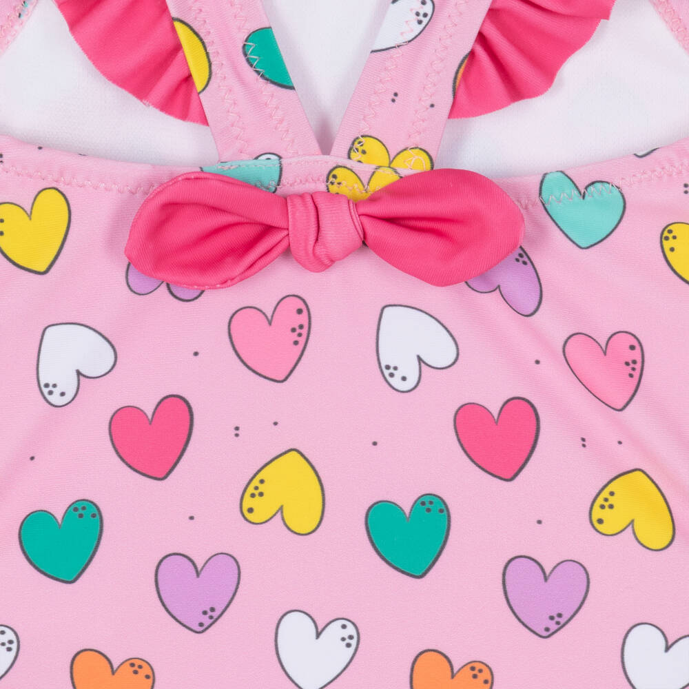 iDO Mini-مايوه سباحة بطبعة قلوب لون زهري للبنات الرضع | Childrensalon