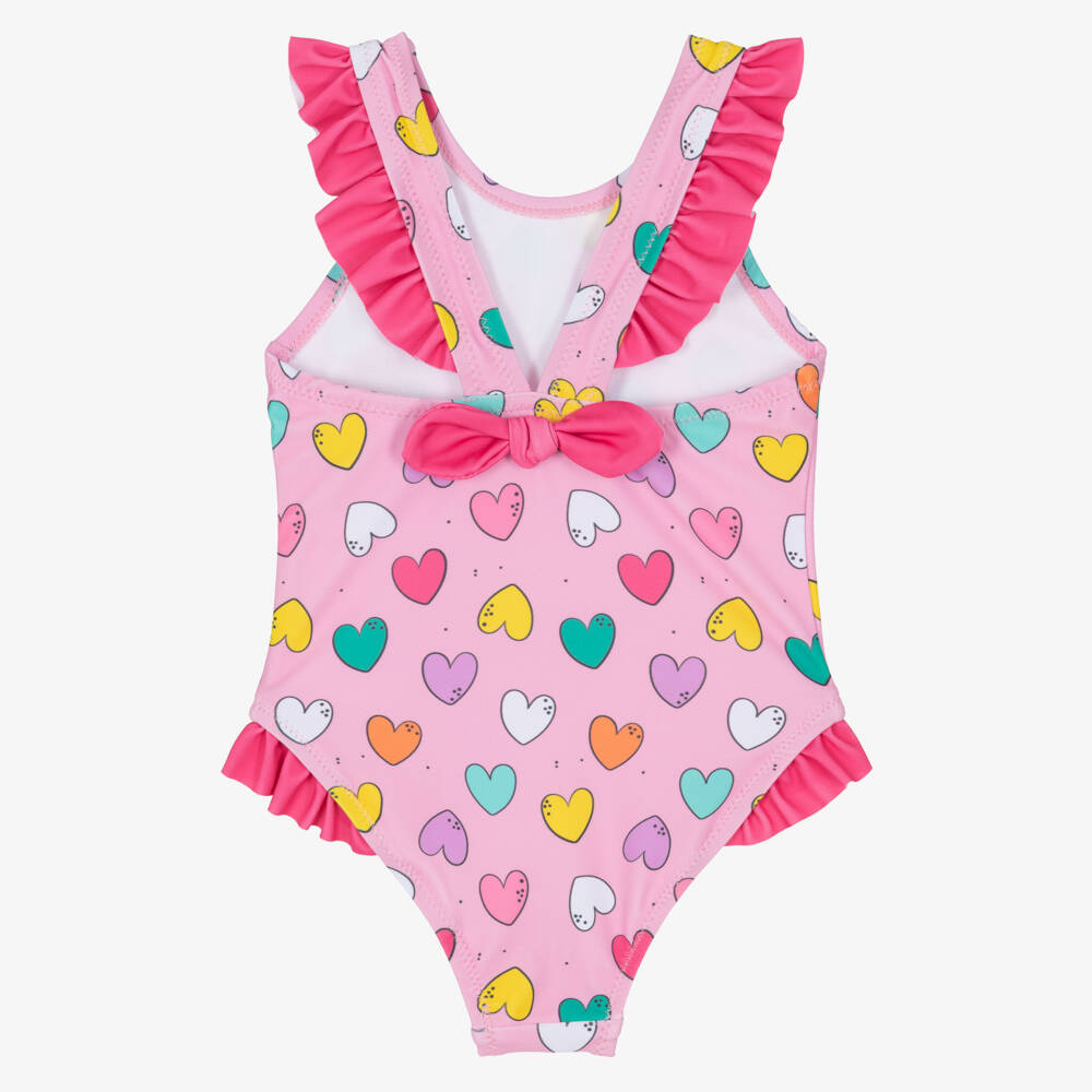 iDO Mini-مايوه سباحة بطبعة قلوب لون زهري للبنات الرضع | Childrensalon