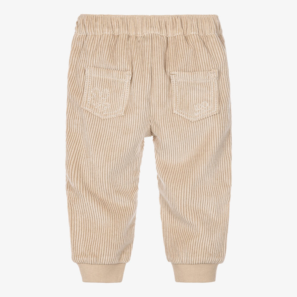 iDO-Boys Beige Corduroy Cuffed Trousers | Childrensalon