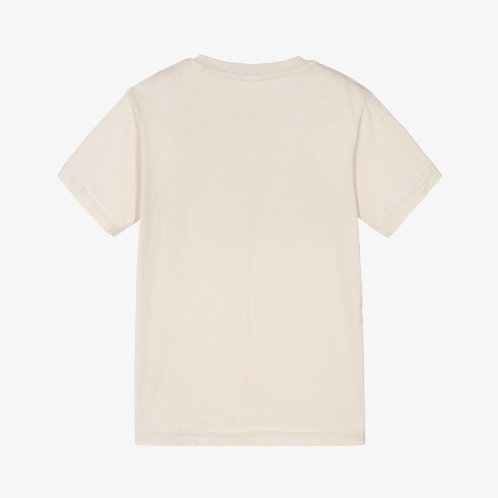 iDO-Boys Beige Cotton Brooklyn T-Shirt | Childrensalon