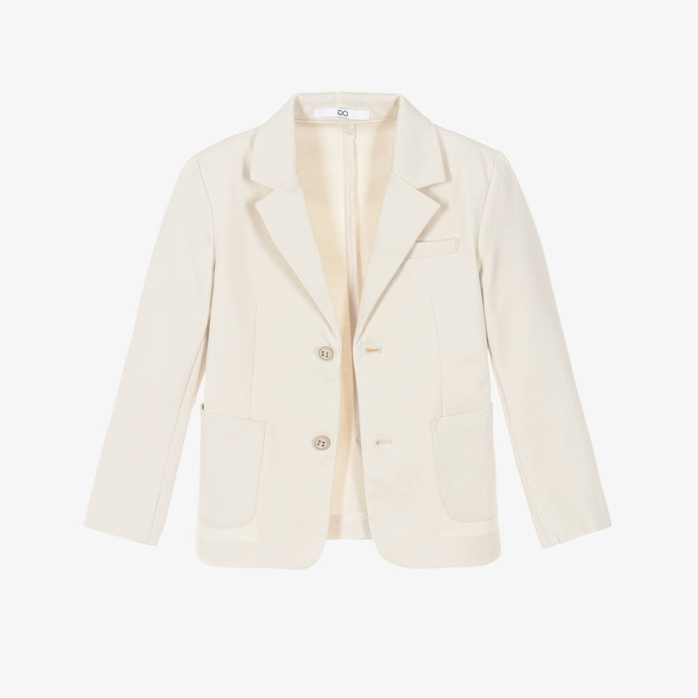 iDO-Boys Beige Milano Jersey Blazer | Childrensalon