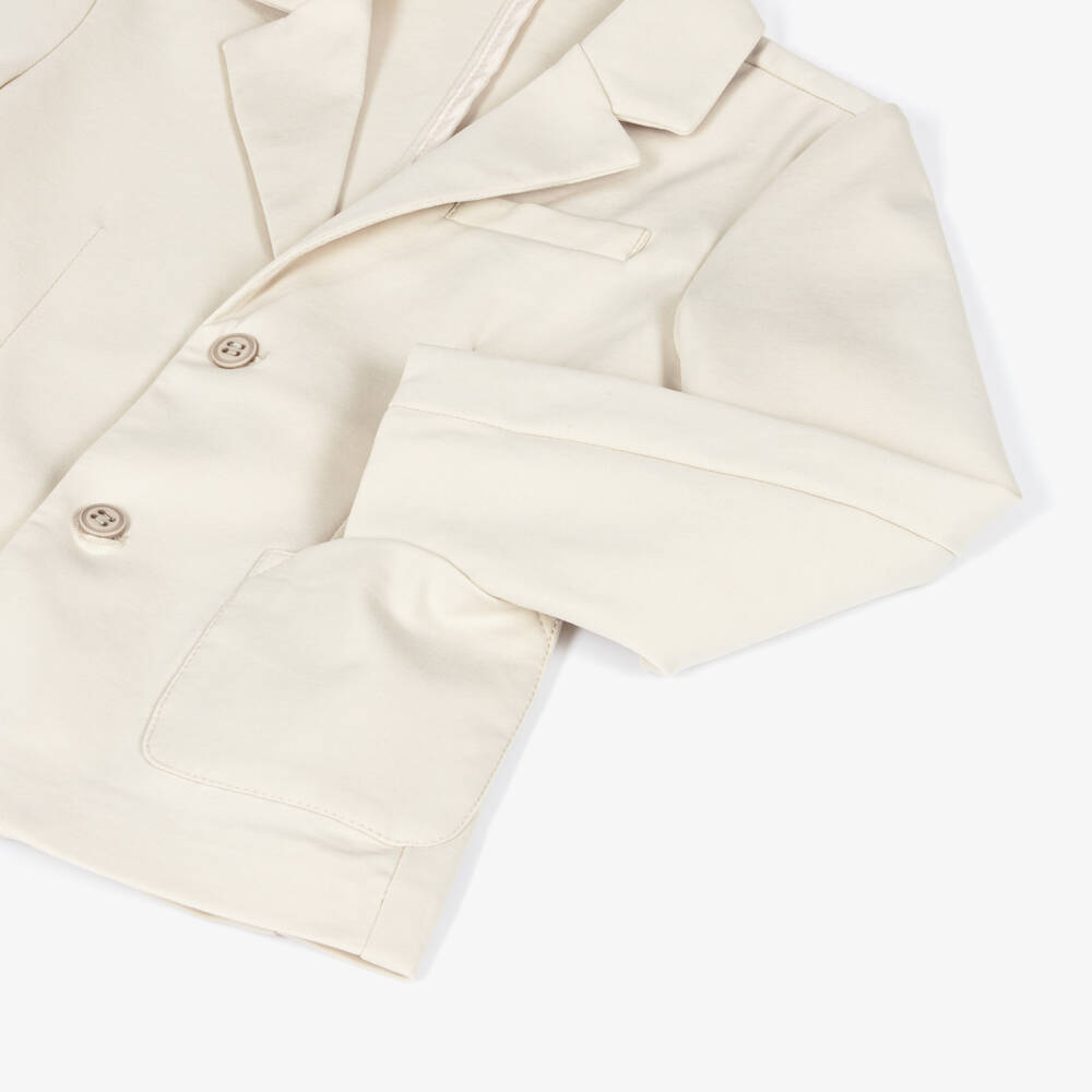 iDO-Boys Beige Milano Jersey Blazer | Childrensalon