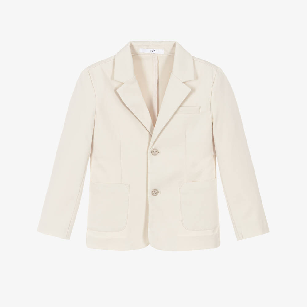 iDO-Boys Beige Milano Jersey Blazer | Childrensalon