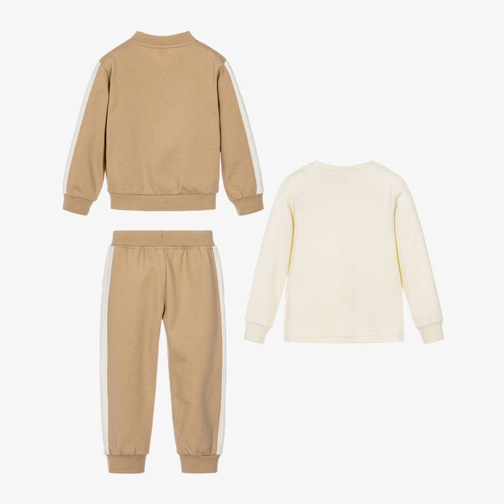 iDO-Boys Beige Quad Squad Tracksuit Set | Childrensalon