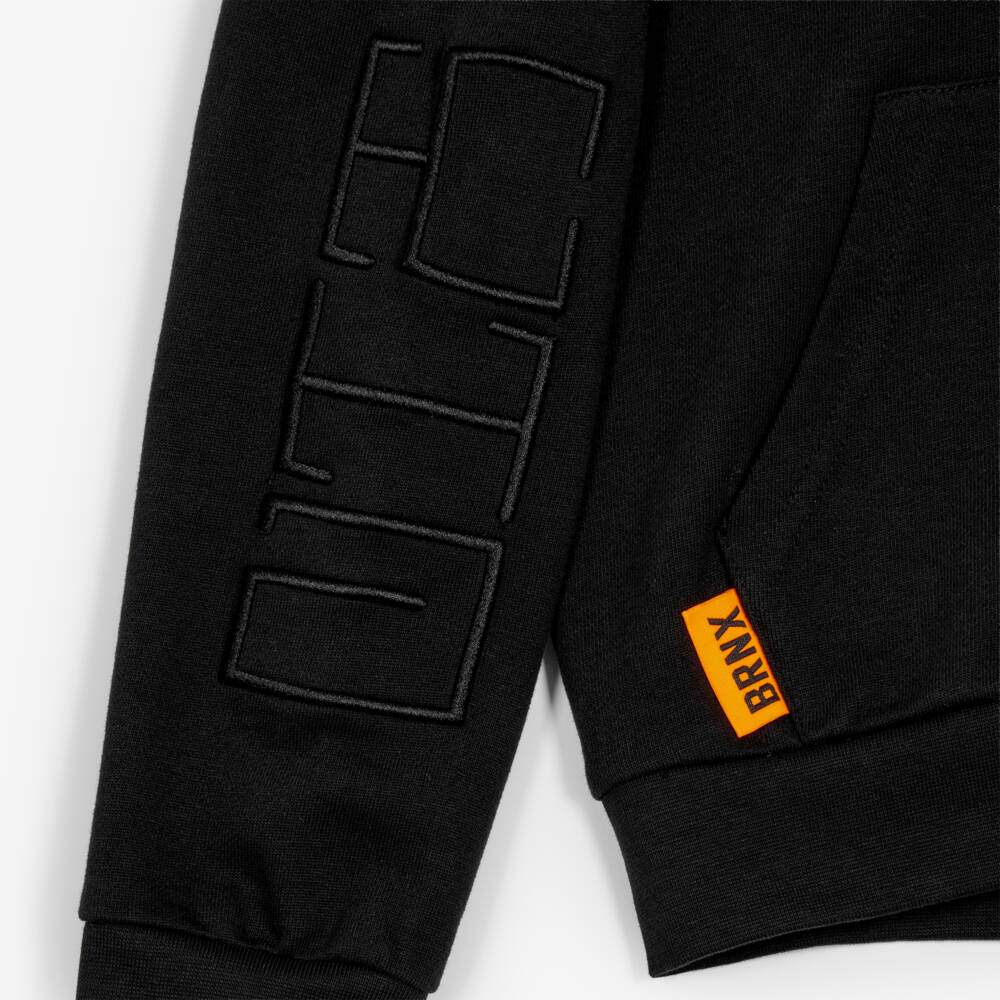 iDO-Boys Black Cotton Jersey BRNX Tracksuit | Childrensalon