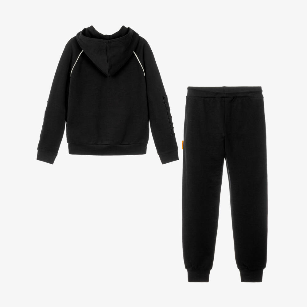 iDO-Boys Black Cotton Jersey BRNX Tracksuit | Childrensalon