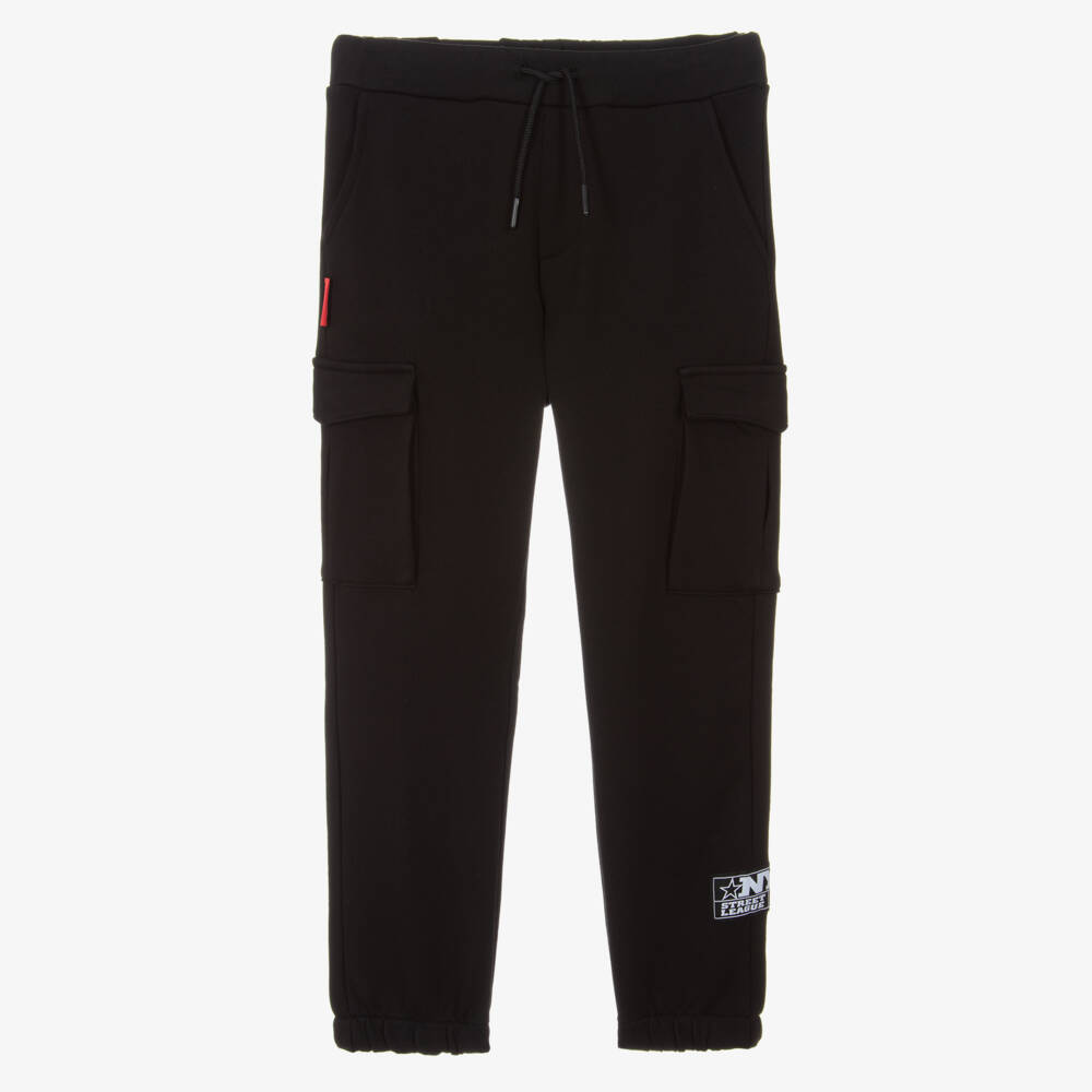 iDO-بنطلون كارغو رياضي قطن لون أسود للأولاد | Childrensalon