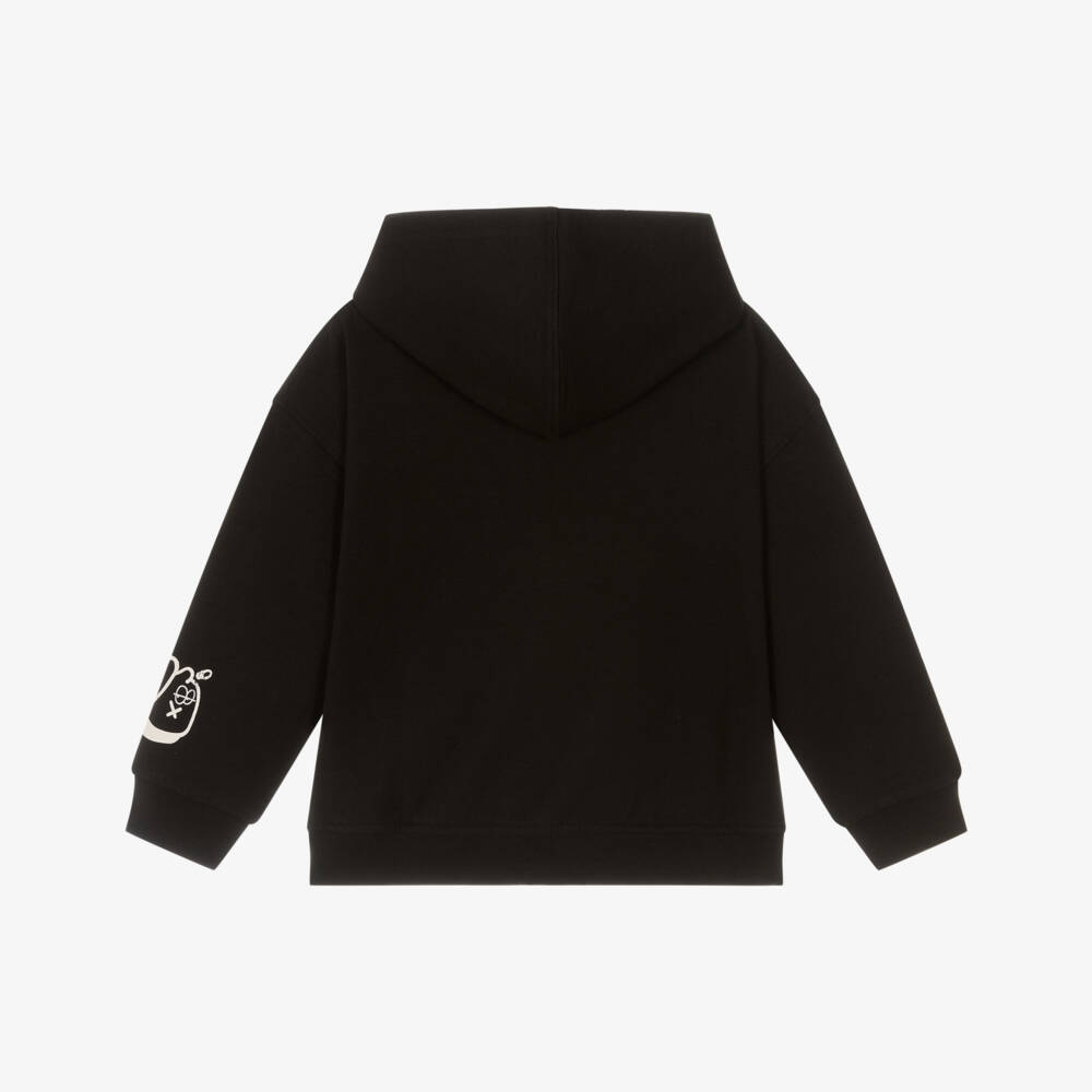 iDO-Boys Black Quarter Zip Hooded Sweatshirt | Childrensalon