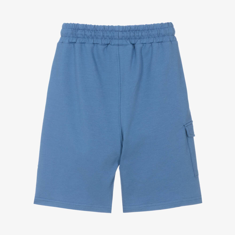 iDO-Boys Blue Cotton Jersey Oversized Shorts | Childrensalon